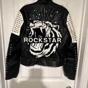 Rockstar Black and White Leather Jacket